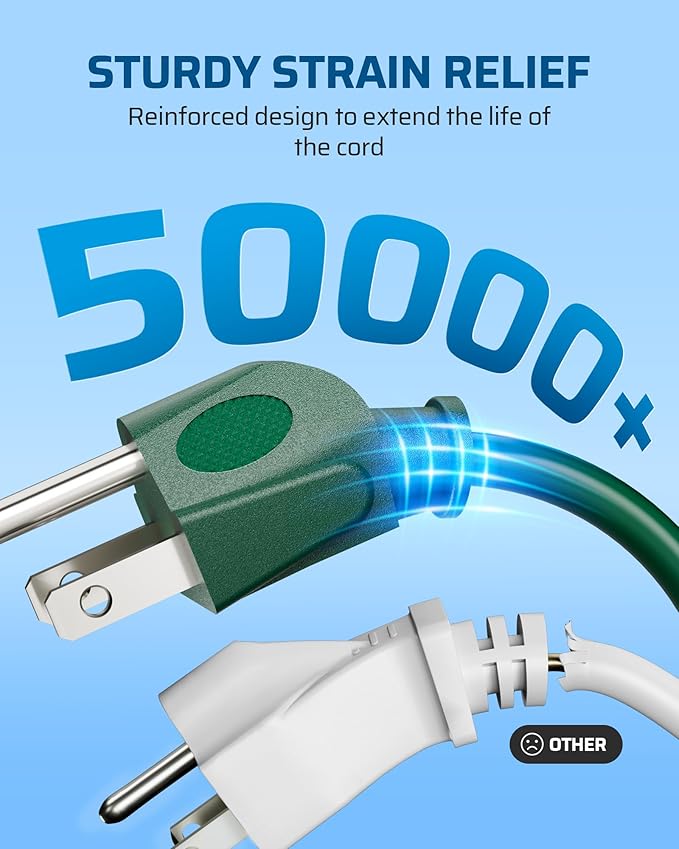 DEWENWILS Extension Cord Splitter 1 to 3, 16/3 Heavy Duty SJTW Wire, 3 Prong - Image 5