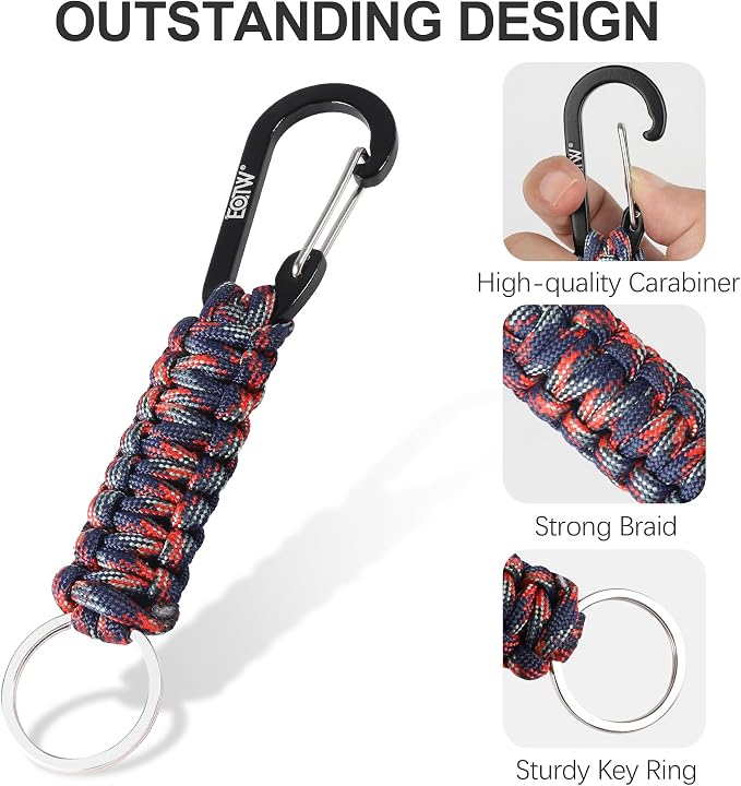 EOTW Paracord Keychain for Men Women Paracord Carabiner Backpack Keychain - Image 3