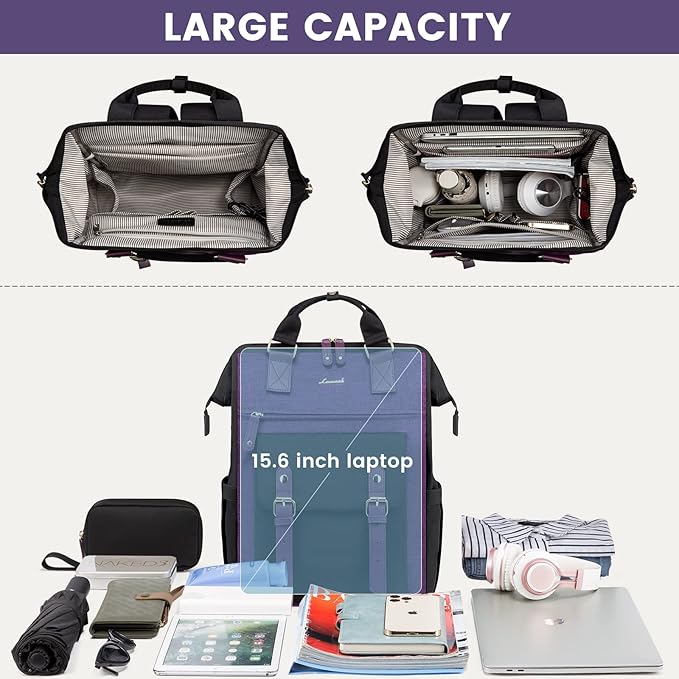 LOVEVOOK Backpack for Women, Teacher Work Bag Laptop Backpack, Nurse Bags - Image 3