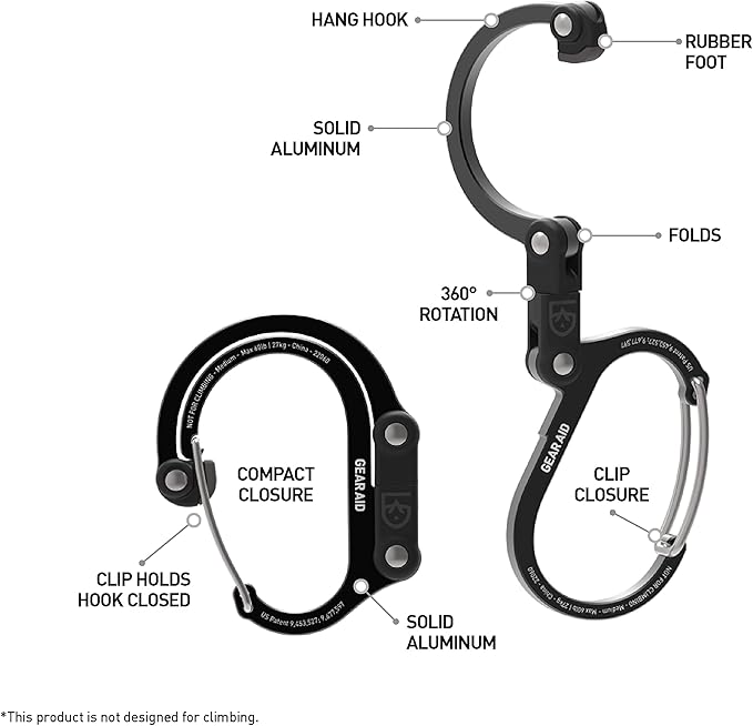GEAR AID HEROCLIP 360° Swivel Carabiner Gear Clip and Hook - Image 5