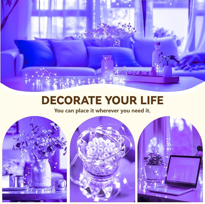 HXWEIYE Rechargeable Fairy Lights Battery Operated, DIY Timer & 8 Modes - Image 9