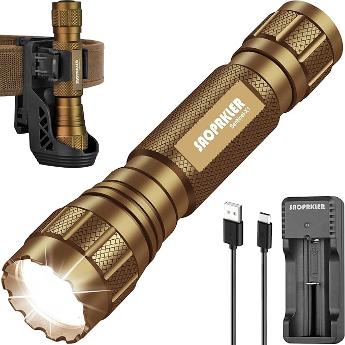 SAOPRKLER Tactical Flashlight 1200 High Lumen Duty Belt Flashlight by SAOPRKLER