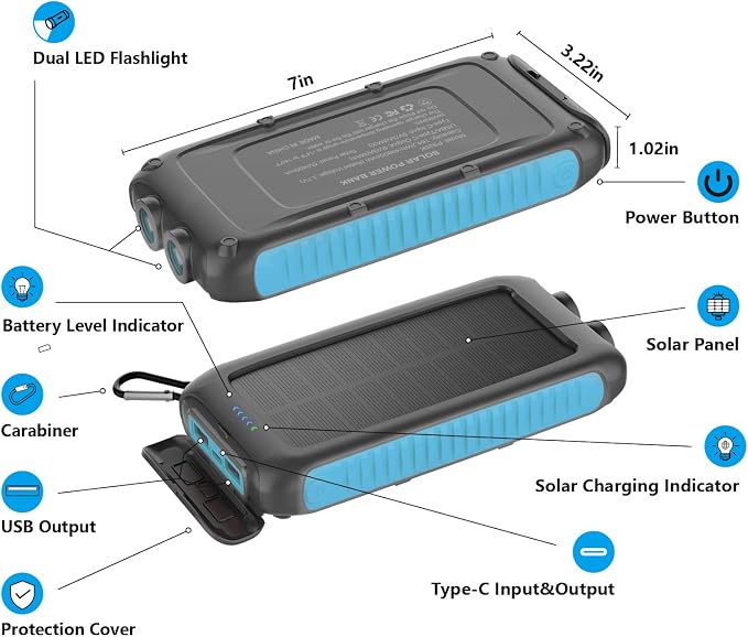 Solar Charger Power Bank 49800mAh Portable 15W Fast Charging Power Bank - Image 6