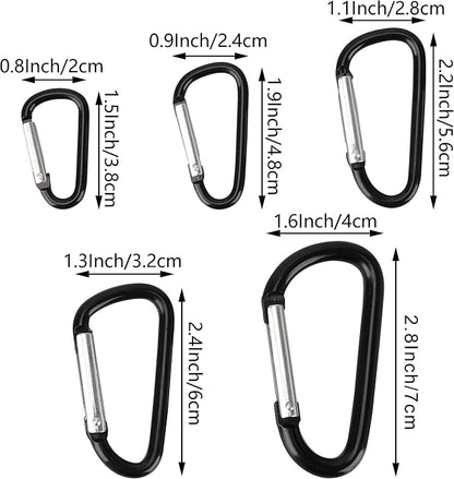 SWATOM Aluminum Carabiner Clip Snap Hook Keyring 1.5/1.9/2.2/2.4/2.8 Inch - Image 2