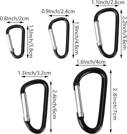 SWATOM Aluminum Carabiner Clip Snap Hook Keyring 1.5/1.9/2.2/2.4/2.8 Inch - Image 2