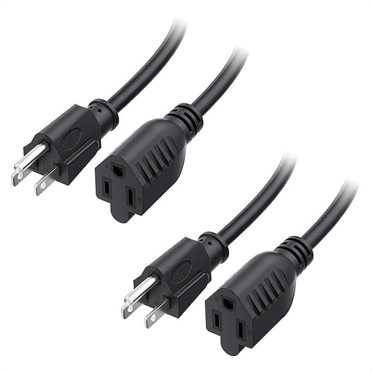 Cable Matters 2-Pack 16 AWG Heavy Duty 13A Power Extension Cord - 3ft by CableMatters