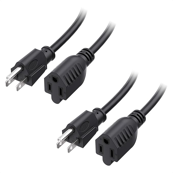 Cable Matters 2-Pack 16 AWG Heavy Duty 13A Power Extension Cord - 6ft by CableMatters