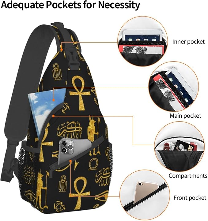 Sling Backpack For Men Hiking Daypack Crossbody Shoulder Bag Travel Chest Pack - Image 6