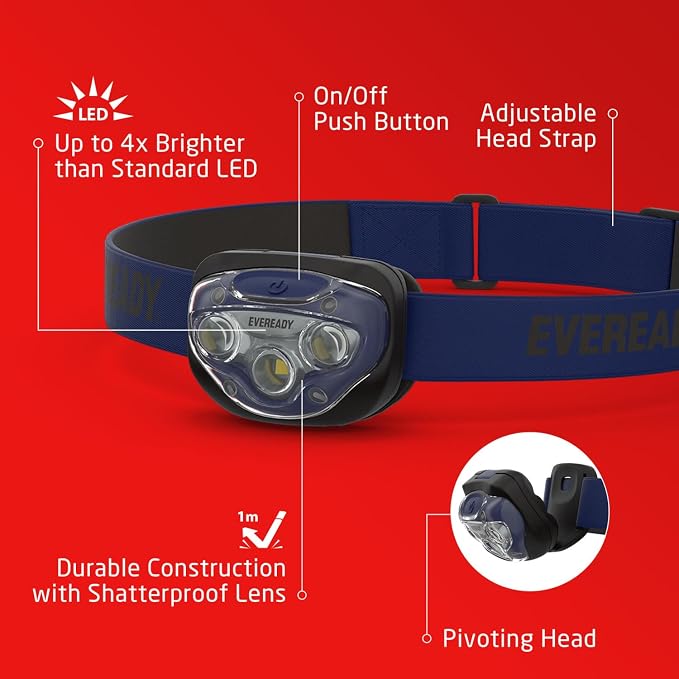 EVEREADY LED Headlamps Pro200, IPX4 Water Resistant, Bright and Durable Head - Image 4