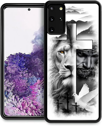 for Samsung Galaxy S20 Plus Case, Lion Cross Jesus Christ Dove Pattern Graphic by FKBRCL4U