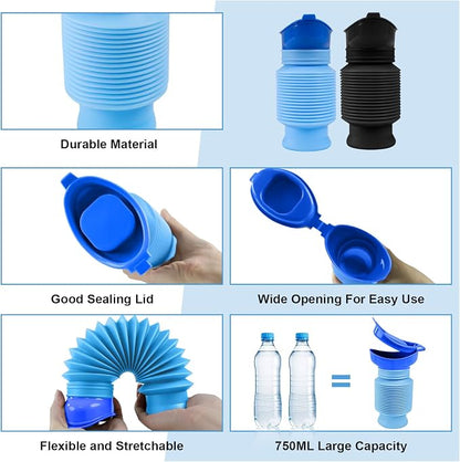 Pee Bottles for Men, Portable Urinal for Men, Collapsible Urine Bottle 750ML - Image 2