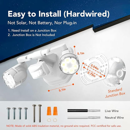 OREiN Motion Sensor Outdoor Lights, 450° Superwide Adjustment Dimmable Dusk to - Image 6