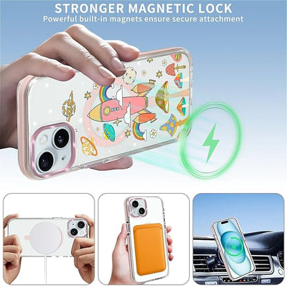 Case for iPhone 13/14, Spaceship Mushroom Phone Case Design，for Women Girls - Image 3