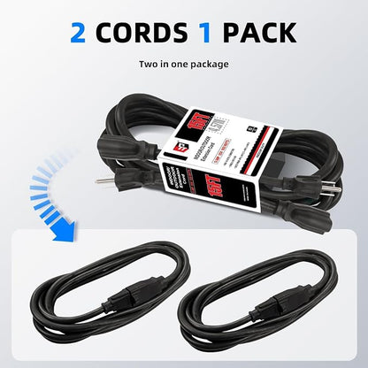 EP 2 Pack 15FT Black Outdoor Extension Cord, 16/3 SJTW Heavy Duty Waterproof - Image 6