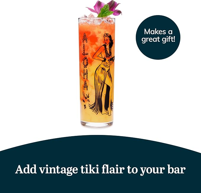 Libbey Zombie Clear Glass Tumbler Set, Vintage-Style Tiki Drinking Glasses Set - Image 5