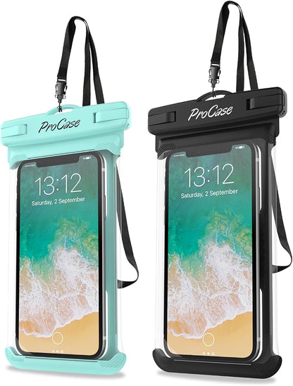 ProCase 2 Pack Waterproof Phone Pouch, Underwater Phone Case Up to 7", Dry Bag by ProCase