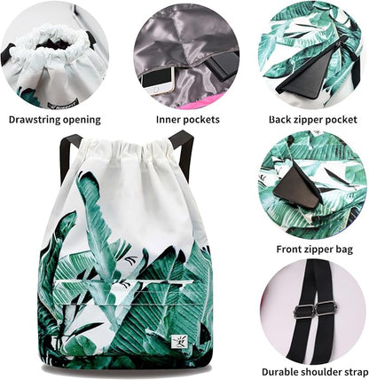 Waterproof Drawstring Bag, Gym Bag Sackpack Sports Beach Backpack - Image 5