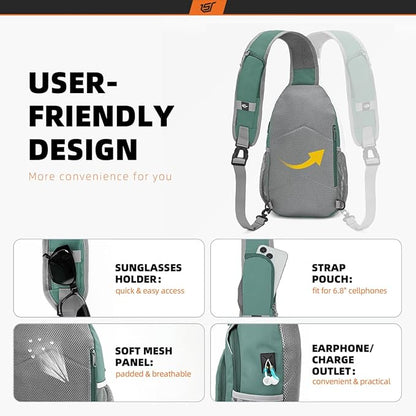 SKYSPER Sling Bag RFID Crossbody Sling Backpack Cross Body Shoulder Bag Travel - Image 4
