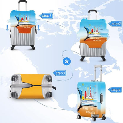 ANNA QUEEN Worldwide Travel Airplane Luggage Cover, Stretchable Suitcase - Image 6