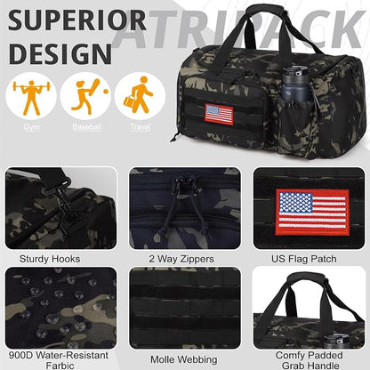 Tactical Gym Bag for Men, 40L Large Capacity Duffle Bags - Image 6