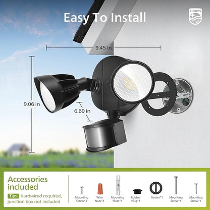 Philips 44W 4200 lm LED Security Light Outdoor w/PIR Motion Sensor, 5000K - Image 6