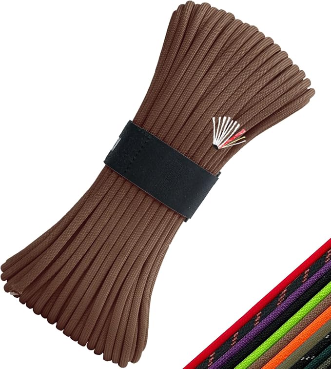 Survival Paracord 550 Fire Paracord Survivor Cord Nlyon Rope 10 Strands US - Image 9