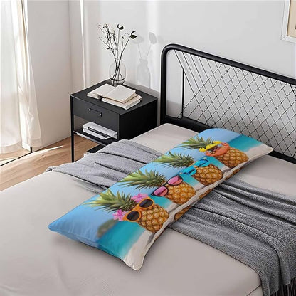 Pineapple Decorative Home Pillow Covers, Beach Pineapples Long Body Pillow - Image 7