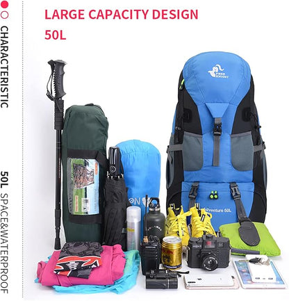 Bseash 50L Hiking Backpack, Water Resistant Lightweight Outdoor Sport Daypack - Image 9