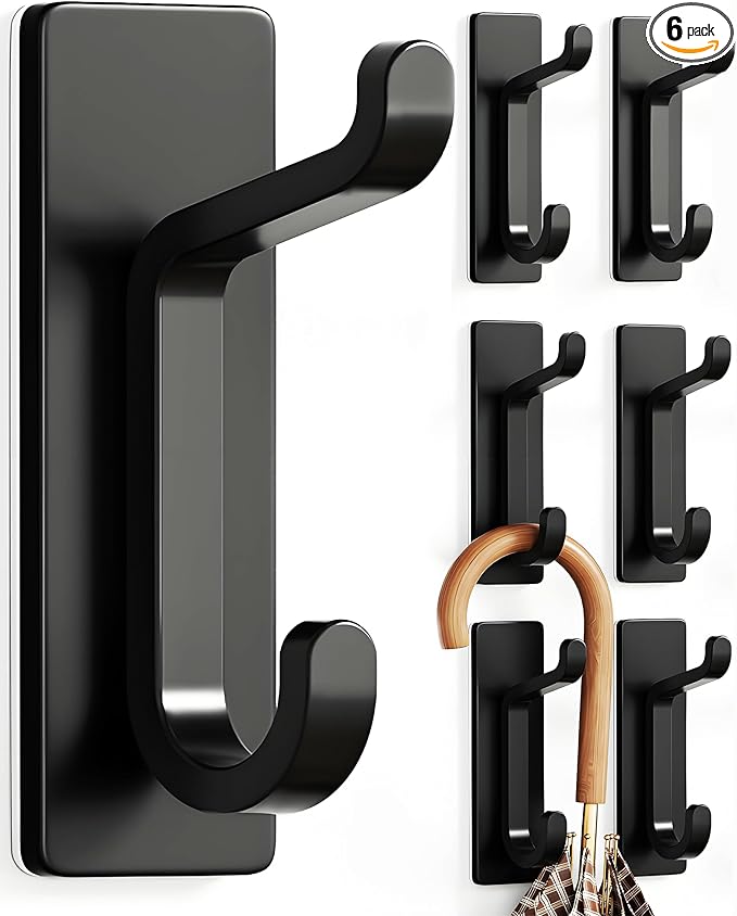 pickpiff Wall Hooks for Coat and Towel: 13LB Strong Adhesive Door Hanger Stick by pickpiff