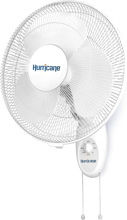 Hurricane 16" Supreme Oscillating Wall Mount Fan w/ 3 Quiet Speeds, Workshops & by Hurricane