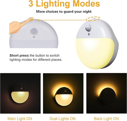 YUNLEX 2 Pack Motion Sensor Night Light, 3 Lighting Modes, Stepless Dimming - Image 4