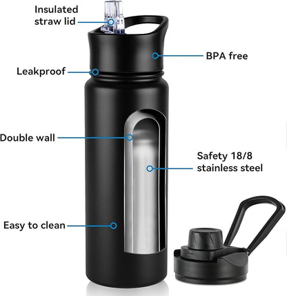 VEGOND 24oz Insulated Stainless Steel Water Bottle - Image 2
