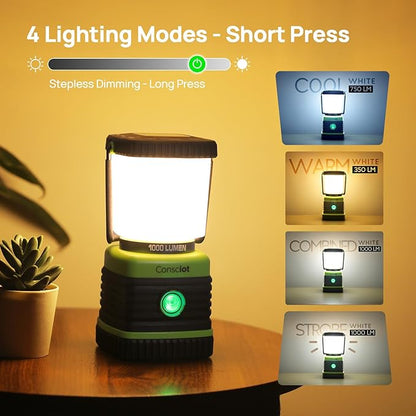 LED Camping Lantern Rechargeable, Consciot Camping Lights, 4 Light Modes - Image 3