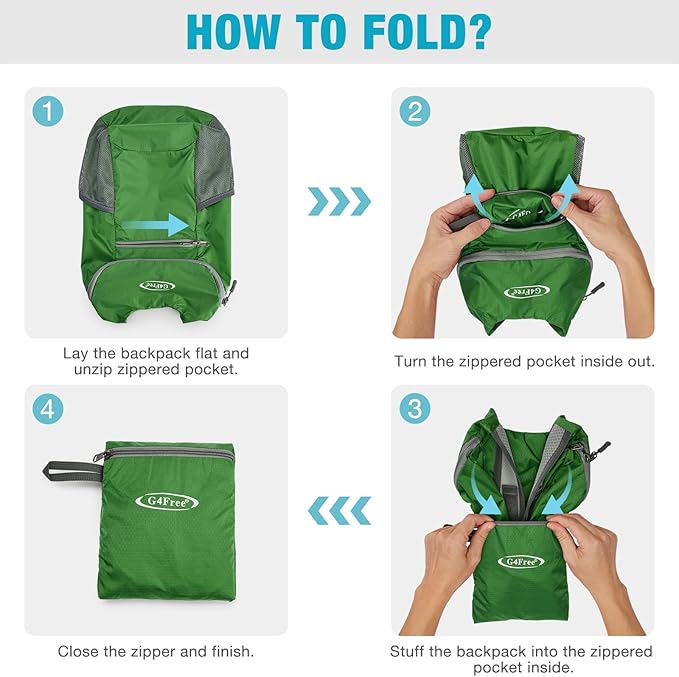 G4Free Lightweight Packable Hiking Backpack - Image 3
