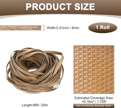 M METERXITY 1-Pack Wicker Repair Kit, 8mm x 66ft/20m Plastic Flat Rattan - Image 3