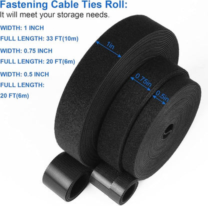 OneLeaf Hook and Loop Roll Reusable Fastening Cable Ties, Free Cutting - Image 4
