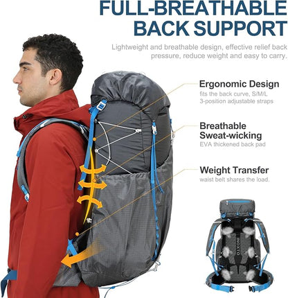 IX INOXTO 55L Internal Frame Waterproof Hiking Camping Backpack - Image 3