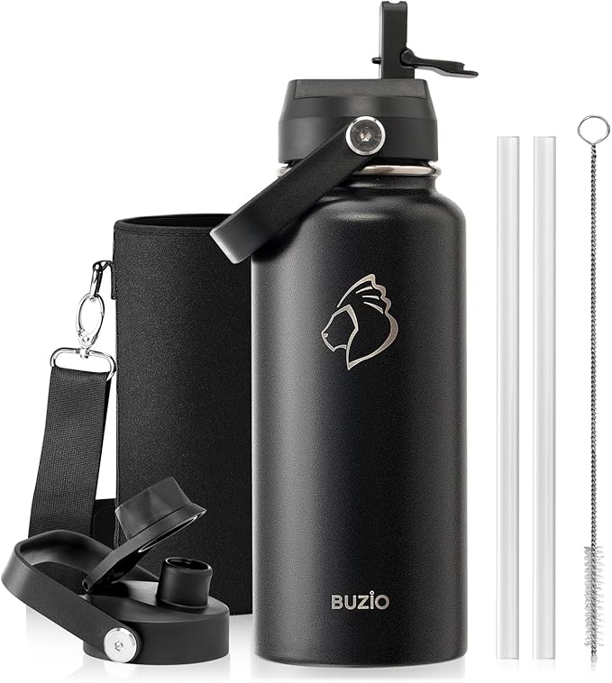 BUZIO Stainless Steel Water Bottle, 32 oz Vacuum Insulated Water Bottle by BUZIO