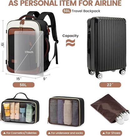 LOVEVOOK 50L Travel Backpack Carry On Airline Approved, Large Backpack - Image 7