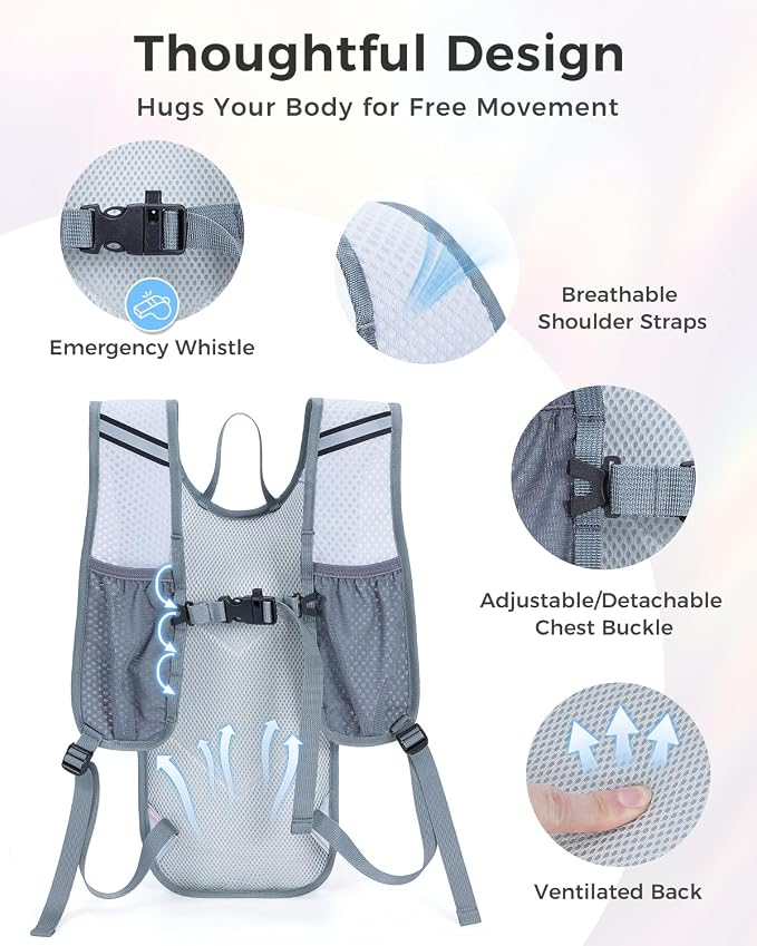 Blue Quartz Rave Hydration Backpack, Reflective Hiking Pack - Image 7