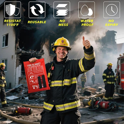 Ougist 2 Pack Emergency Fire Blanket - Image 7