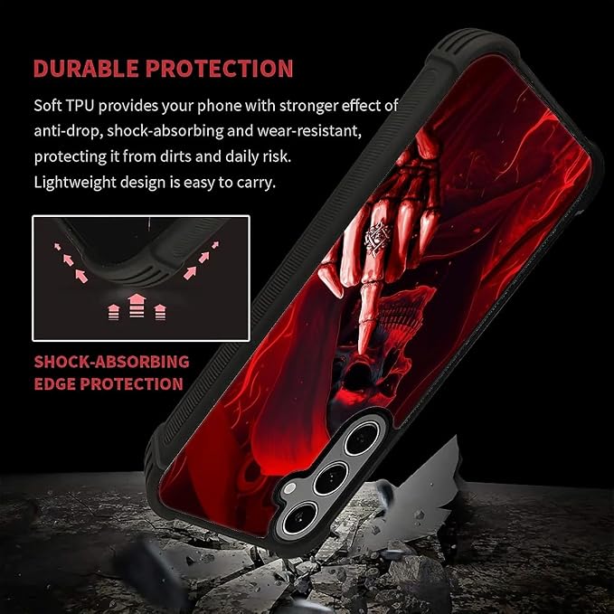 for Samsung Galaxy S24 S25 Plus Case, Gestures Funny Skull Pattern Graphic - Image 7