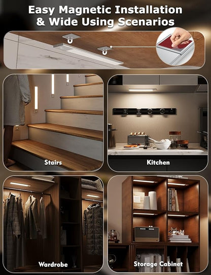 12" Ultra-Thin Under Cabinet Lighting Wireless, Aluminum Alloy Under Counter - Image 6