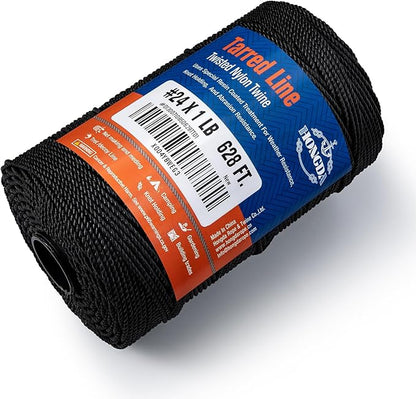 HONGDA Tarred Bank Line Twine, 628 Feet Nylon Twine #24 Bank Line-Black Nylon - Image 5