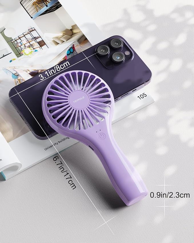 TriPole Handheld Mini Portable Fan, Personal Battery Travel Fan - Image 2
