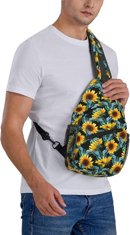 Sunflower And Blue Butterfly Sling Bag - Image 8