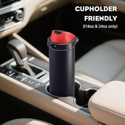 POWCAN 18 oz Stainless Steel Water Bottle: 2-in-1 Push-Button Spout & - Image 5
