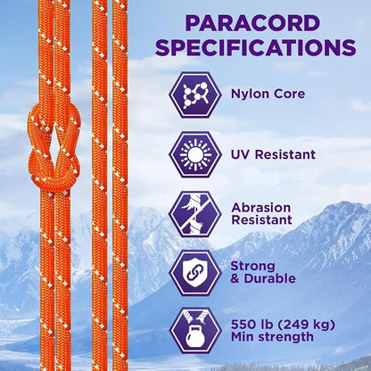 TECEUM Reflective Paracord Rope 1000 – 1000ft/200ft/100ft/50ft – 40+ Colors – - Image 4