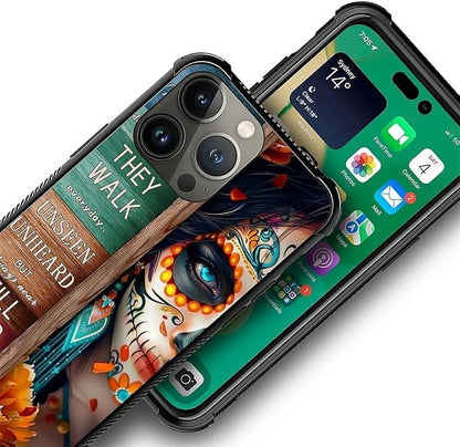 for iPhone 13 Pro Max Case, Sugar Skull Day of Death Halloween Pattern Graphic - Image 3