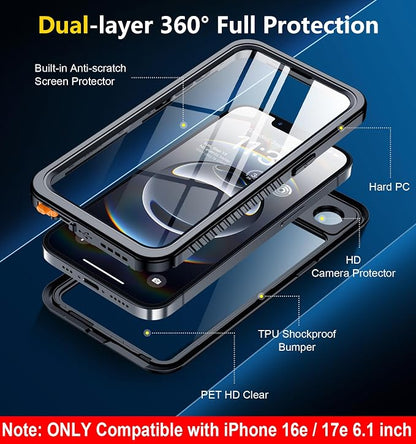 SPIDERCASE for iPhone 16e Case/iPhone 17e Case Waterproof, Built-in Screen & - Image 7